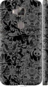Чехол на Huawei G7 Plus Чёрно-серый стикер бомбинг 2432m-952 (Серый)