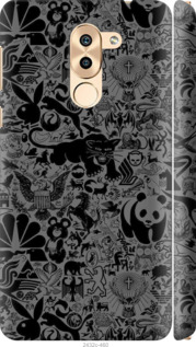 Чохол на Huawei Honor 6X Чорнo-сірий стікер бомбінг 2432m-460 (Сірий)