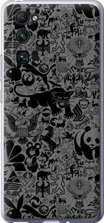 Чохол на Huawei Honor 30 Pro Чорно-сірий стікер бомбінг 2432u-1920 (Сірий)
