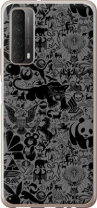 Чохол на Huawei P Smart 2021 Чорно-сірий стикер бомбинг 2432u-2100 (Сірий)