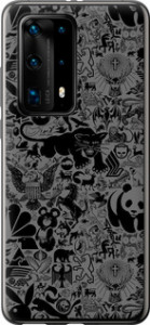 Чохол на Huawei P40 Pro Plus Чорно-сірий стікер бомбер 2432u-1917 (Сірий)