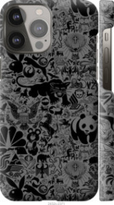 Чохол на iPhone 13 Pro Max Чорно-сірий стикер бомбінг 2432m-2371 (Сірий)