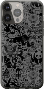Чохол на iPhone 13 Pro Max Чорно-сірий стикер бомбинг 2432t-2371 (Сірий)