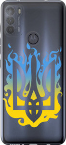 Чохол на Motorola G50 Герб v1 5258u-2354 (Жовтий)
