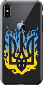 Чехол на iPhone X Герб v1 5258t-1050 (Жовтий)