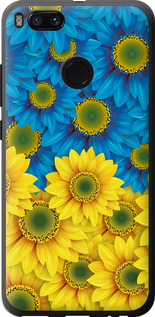 Чехол на Xiaomi Mi 5X Жёлто-голубые цветы 1048u-1042 (Желтый)