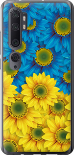 Чехол на Xiaomi Mi Note 10 Жовто-блакитні квіти 1048t-1820 (Жовтий)