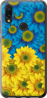 Чехол на Xiaomi Redmi 7 Жовто-блакитні квіти 1048t-1669 (Жовтий)