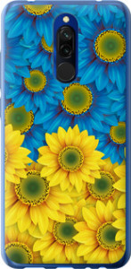 Чохол на Xiaomi Redmi 8 Жовто-блакитні квіти 1048t-1806 (Жовтий)