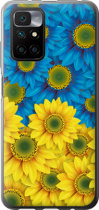 Чохол на Xiaomi Redmi 10 Жовто-сині квіти 1048u-2488 (Жовтий)