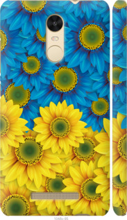 Чехол на Xiaomi Redmi Note 3 Жёлто-голубые цветы 1048c-95 (Желтый)