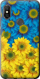 Чехол на Xiaomi Redmi Note 6 Pro Жовто-блакитні квіти 1048u-1551 (Жовтий)