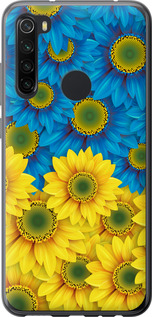 Чохол на Xiaomi Redmi Note 8 Жовто-сині квіти 1048t-1787 (Жовтий)