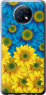 Чехол на Xiaomi Redmi Note 9T Жёлто-голубые цветы 1048u-2261 (Желтый)