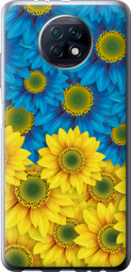 Чехол на Xiaomi Redmi Note 9T Жёлто-голубые цветы 1048u-2261 (Желтый)