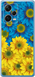 Чехол на Xiaomi Redmi Note 12 Pro+ 5G Жёлто-голубые цветы 1048u-3612 (Желтый)