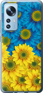 Чохол на Xiaomi 12 Жовто-блакитні квіти 1048u-2555 (Жовтий)
