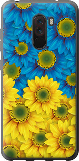 Чехол на Xiaomi Pocophone F1 Жёлто-голубые цветы 1048u-1556 (Желтый)