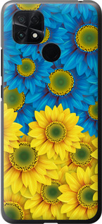 Чехол на Xiaomi Poco C40 Жовто-сині квіти 1048u-2701 (Жовтий)