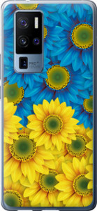 Чохол на Vivo X50 Pro Plus Жовто-блакитні квіти 1048u-2056 (Жовтий)