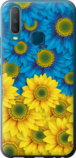 Чохол на Vivo Y17 Жовто-блакитні квіти 1048u-1447 (Жовтий)