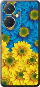 Чехол на Vivo Y27 Жёлто-голубые цветы 1048u-579 (Желтый)