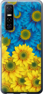 Чехол на Vivo Y73S Жовто-блакитні квіти 1048u-2159 (Жовтий)