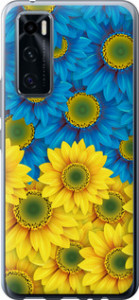 Чохол на Vivo V20 SE Жовто-блакитні квіти 1048u-2128 (Жовтий)