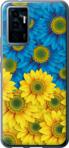 Чехол на Vivo V23e Жовто-блакитні квіти 1048u-2641 (Жовтий)