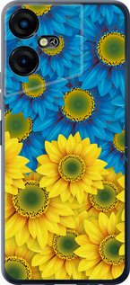 Чехол на Tecno POVA NEO 3 Жовто-блакитні квіти 1048u-3140 (Жовтий)