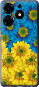 Чохол на Tecno Spark 10 Pro Жовто-блакитні квіти 1048u-3022 (Жовтий)