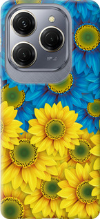 Чехол на Tecno Spark 20 Pro Жёлто-голубые цветы 1048u-3620 (Желтый)