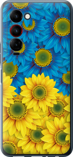 Чехол на Tecno Camon 18 Premier Жёлто-голубые цветы 1048u-2652 (Желтый)