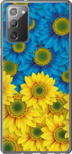 Чохол на Samsung Galaxy Note 20 Жовто-блакитні квіти 1048u-2036 (Жовтий)