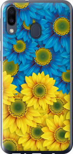 Чехол на Samsung Galaxy M20 Жовто-блакитні квіти 1048t-1660 (Жовтий)