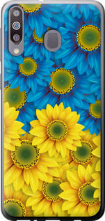 Чохол на Samsung Galaxy M30 Жовто-блакитні квіти 1048u-1682 (Жовтий)