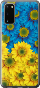 Чехол на Samsung Galaxy S20 Жовто-блакитні квіти 1048u-1824 (Жовтий)
