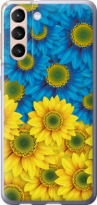 Чохол на Samsung Galaxy S21 Жовто-блакитні квіти 1048u-2114 (Жовтий)