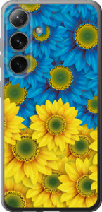 Чехол на Samsung Galaxy S24 Жёлто-голубые цветы 1048u-3390 (Желтый)