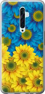 Чехол на Oppo Reno 2Z Жовто-блакитні квіти 1048u-1867 (Жовтий)