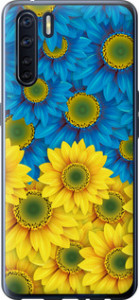 Чохол на Oppo A91 Жовто-блакитні квіти 1048t-1884 (Жовтий)
