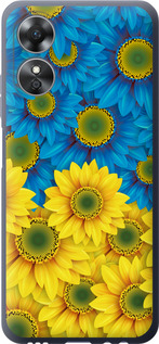 Чохол на Oppo A17 Жовто-блакитні квіти 1048u-2954 (Жовтий)