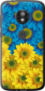 Чехол на Motorola Moto E5 Play Жовто-блакитні квіти 1048u-1429 (Жовтий)