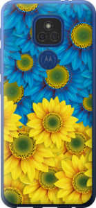 Чехол на Motorola E7 Plus Жовто-блакитні квіти 1048u-2107 (Жовтий)