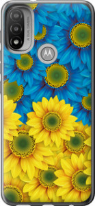 Чехол на Motorola E20 Жёлто-голубые цветы 1048u-2509 (Желтый)
