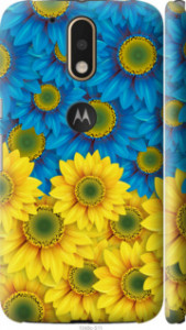 Чехол на Motorola MOTO G4 PLUS Жёлто-голубые цветы 1048m-953 (Желтый) для Motorola Moto G4 / G4 Plus