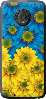 Чохол на Motorola Moto G6 Жовто-блакитні квіти 1048u-982 (Жовтий)