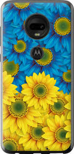 Чехол на Motorola Moto G7 Жёлто-голубые цветы 1048u-1614 (Желтый)