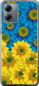 Чехол на Motorola Moto G14 Жёлто-голубые цветы 1048u-3197 (Желтый)