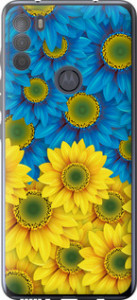 Чохол на Motorola G50 Жовто-блакитні квіти 1048u-2354 (Жовтий)